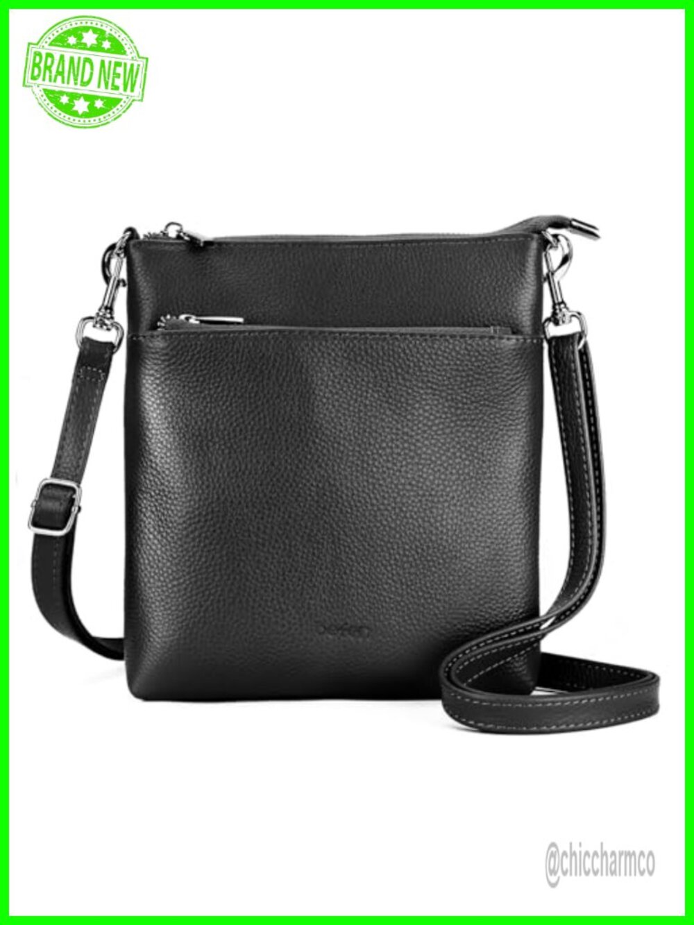 Genuine Leather Crossbody Purse Lightweight Adjustable Shoulder Bag